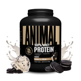 Animal 100% Whey frente del envase mostrando sabor Cookies & Cream y beneficio de 20 g proteína