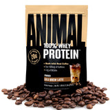 Animal frente del empaque mostrando sabor cold brew latte y tamaño 1 lb