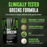 Animal Daily Greens comparación en mano muestra tamaño y porción