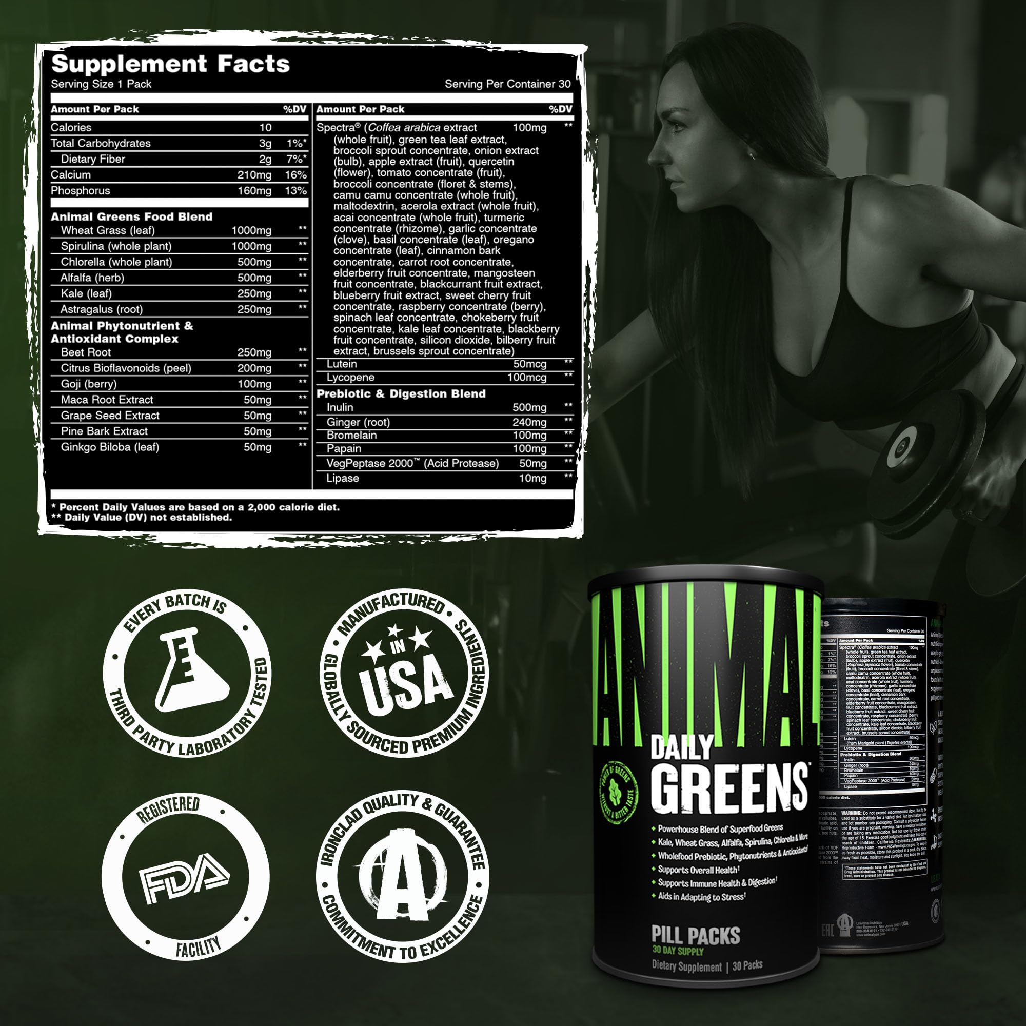 Animal Daily Greens en ambiente de entrenamiento sugiere apoyo activo