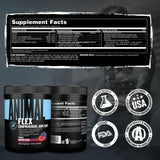 Cerca de ingredientes clave Animal Flex resaltando glucosamina y colágeno beneficiosos