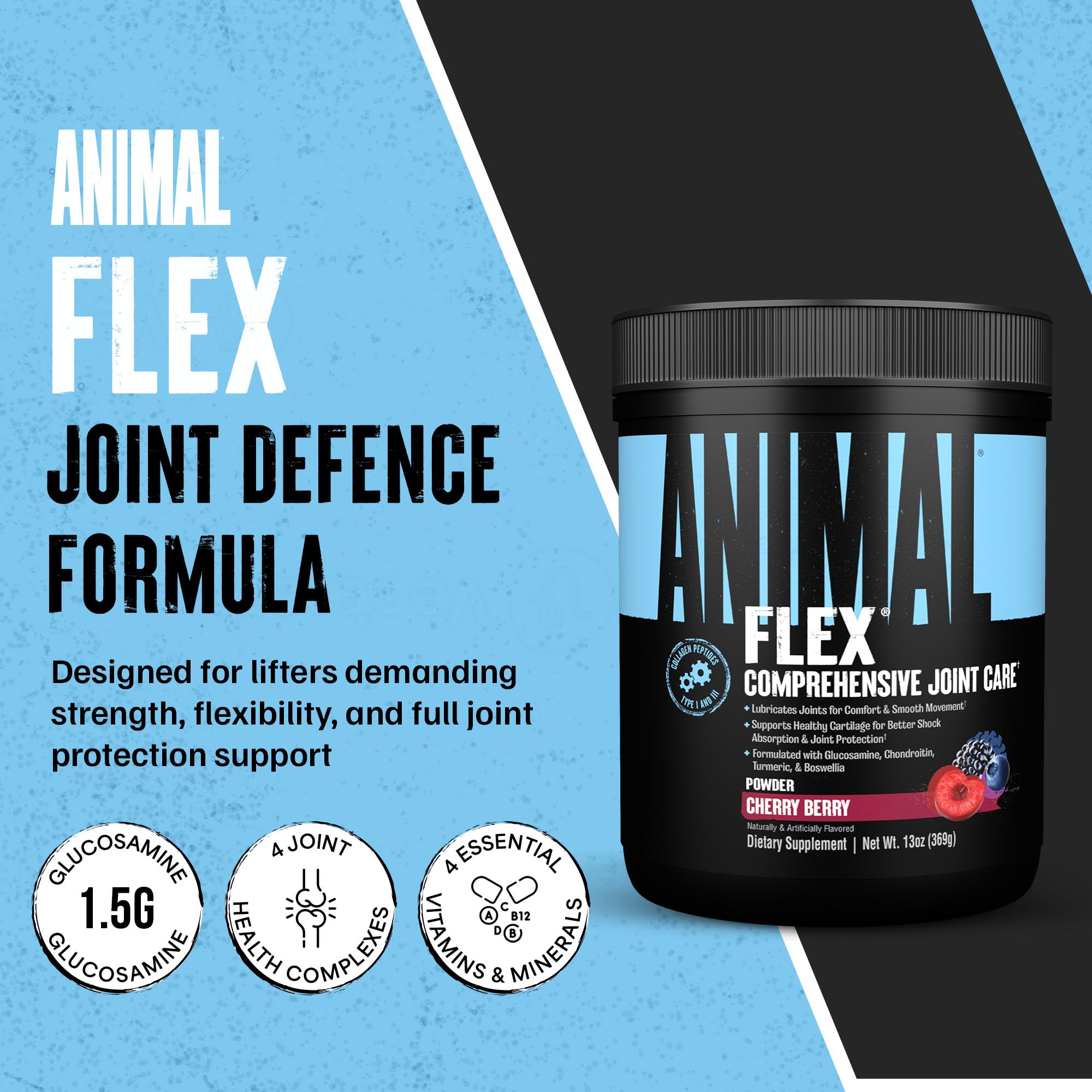Animal Flex textura del polvo sabor cereza para mezcla agradable y rápida