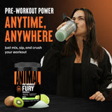 Animal Fury en vaso mezclado listo para entrenar y sabor refrescante