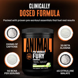 Etiqueta Animal Fury detalle de ingredientes y certificaciones que transmiten calidad