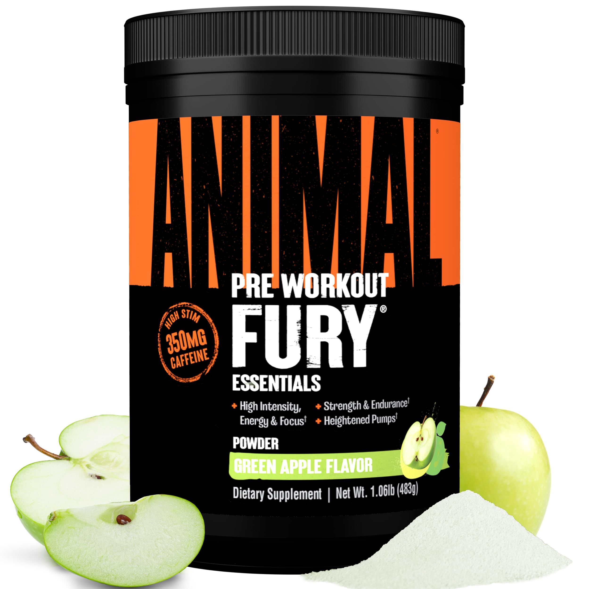 Animal Fury frente del envase mostrando diseño y sabor Green Apple