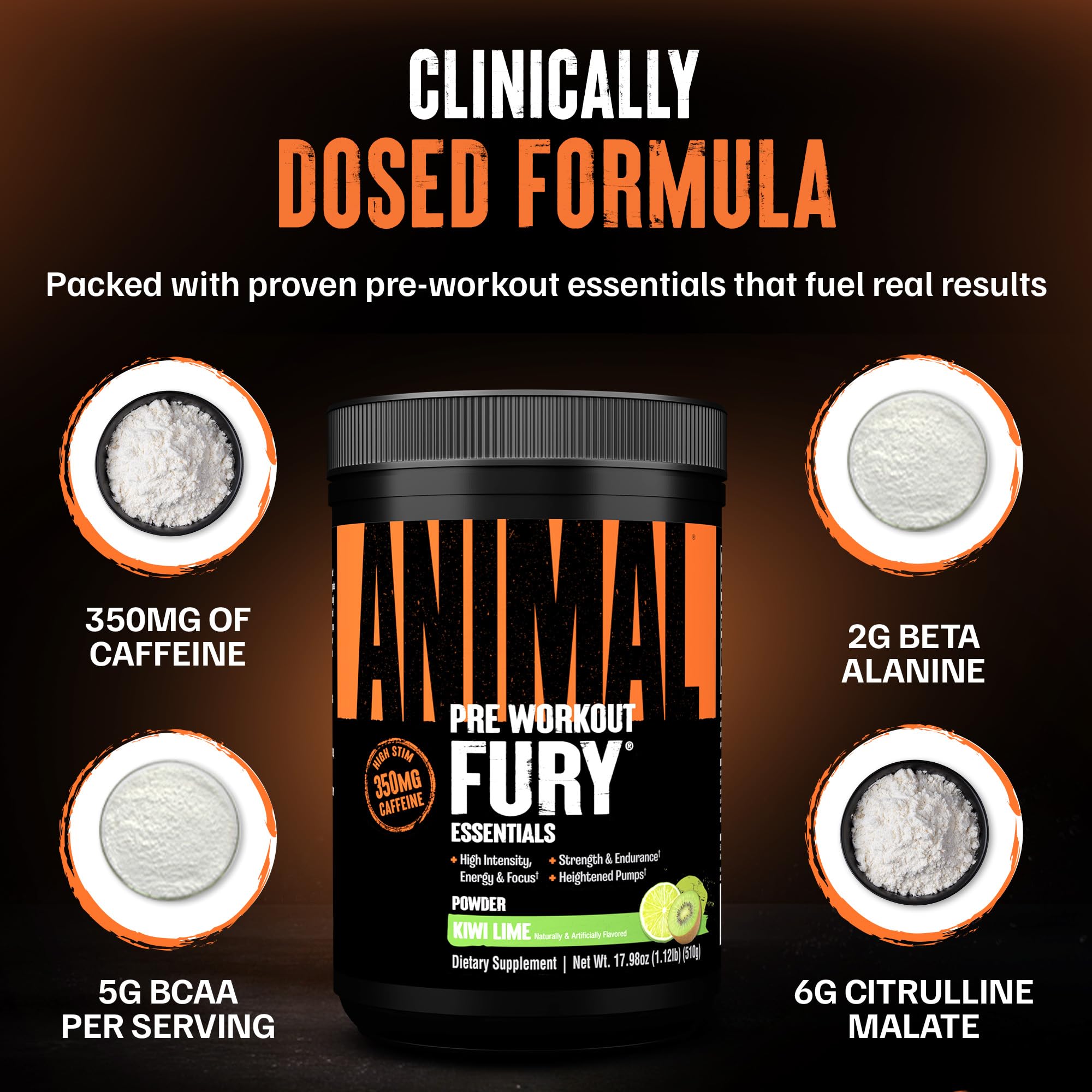 Animal Fury etiqueta con ingredientes y dosis para confianza