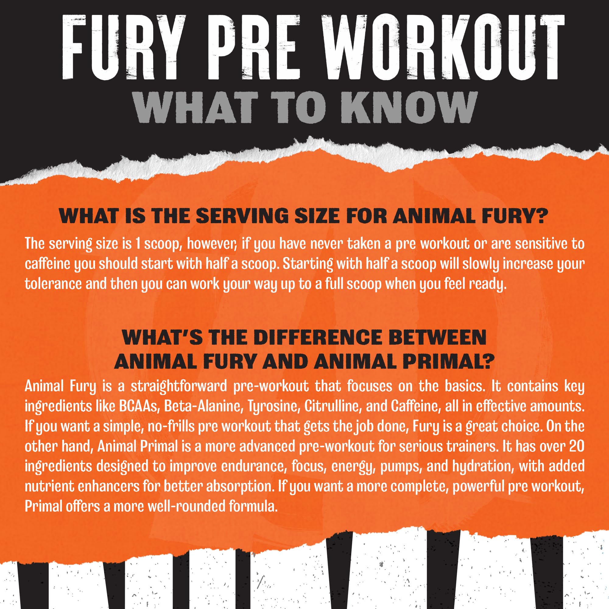 Animal Fury servicio mezclado en vaso listo para tomar antes de entrenar
