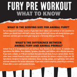 Animal Fury servicio mezclado en vaso listo para tomar antes de entrenar