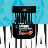 Animal polvo Juiced Aminos en cuchara mostrando textura fácil de mezclar