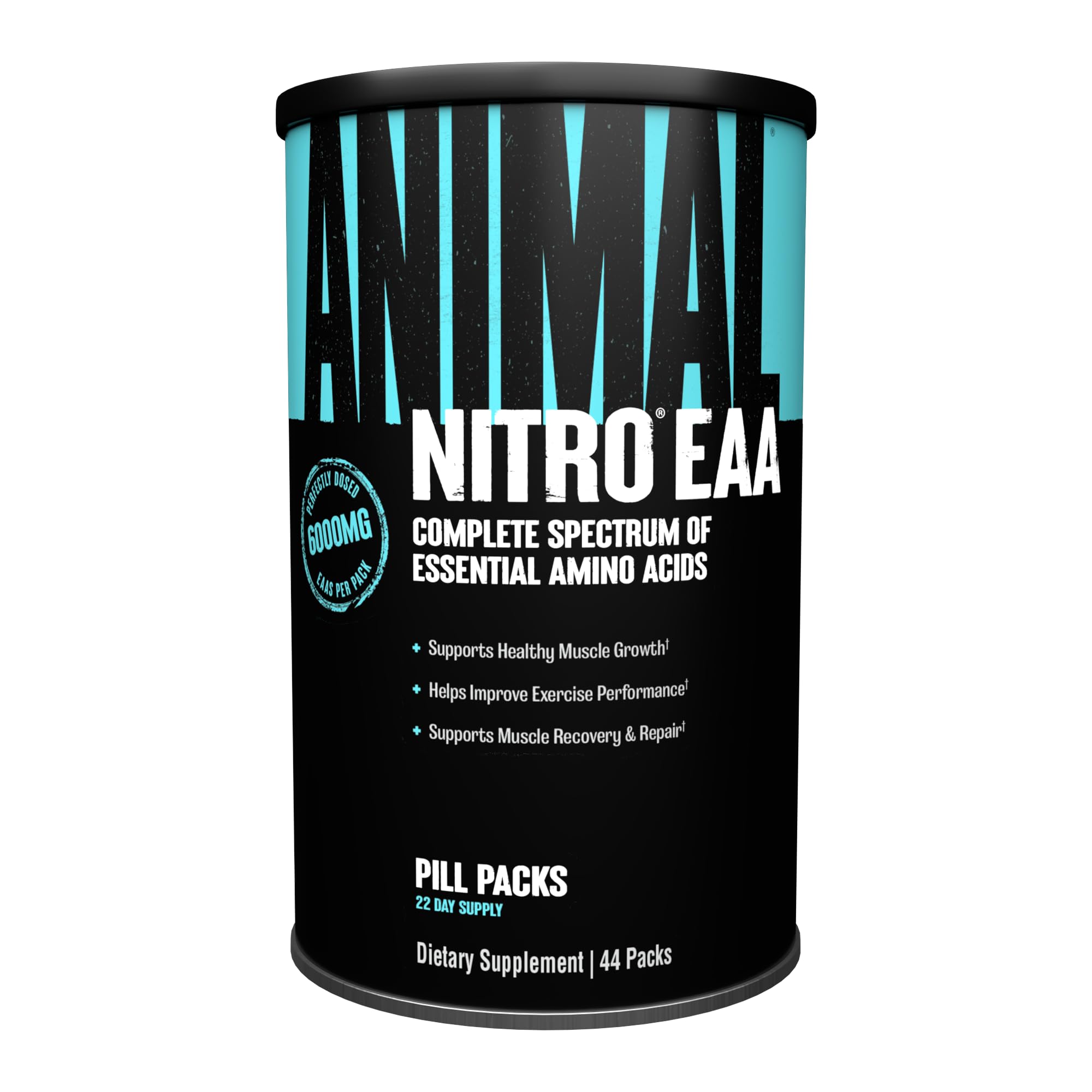 Animal Nitro vista frontal del empaque con sobres listos para llevar, conveniencia inmediata