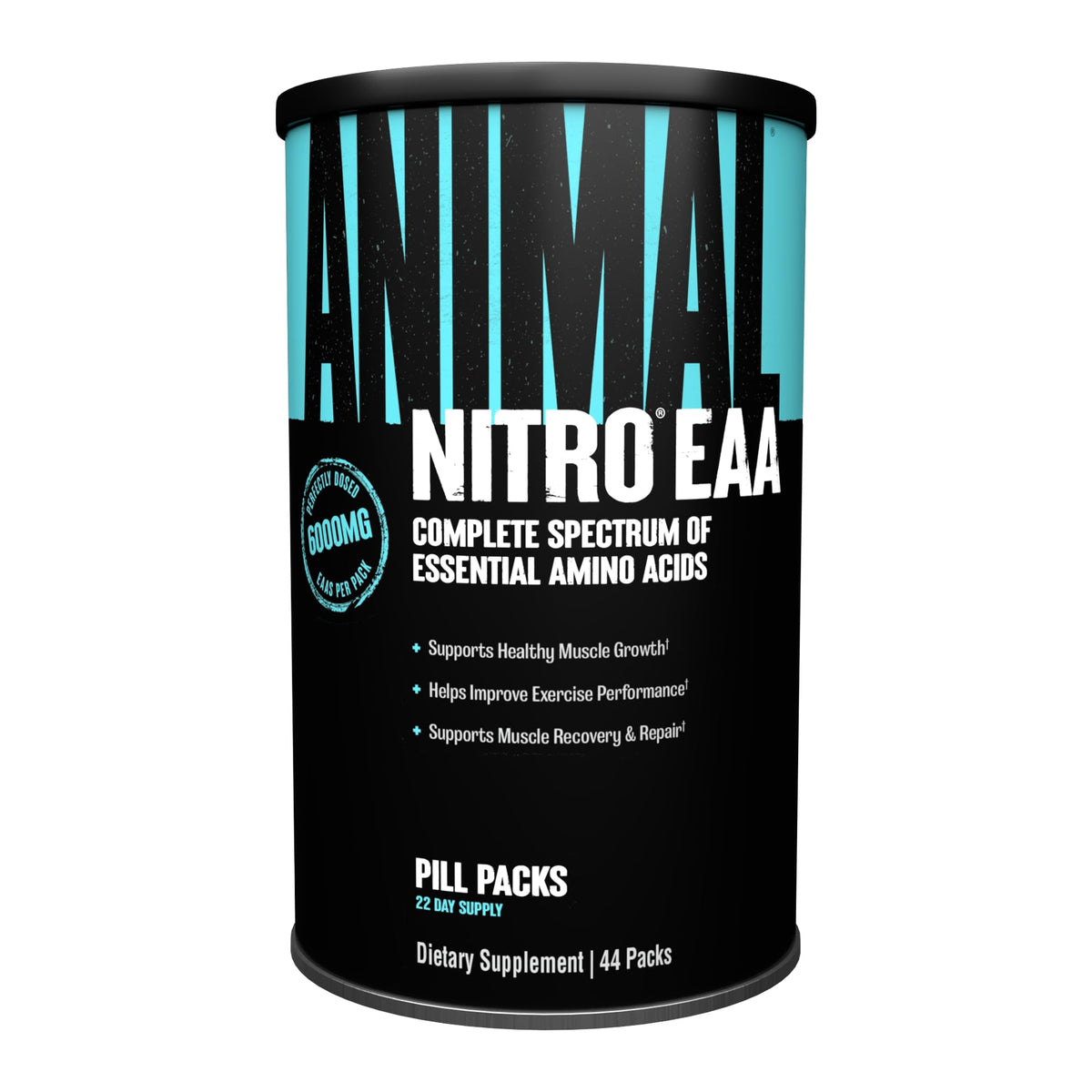 Animal Nitro vista frontal del empaque con sobres listos para llevar, conveniencia inmediata