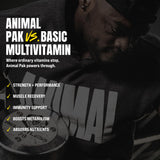 Animal Pak contenido con comprimidos y cápsulas para nutrición integral