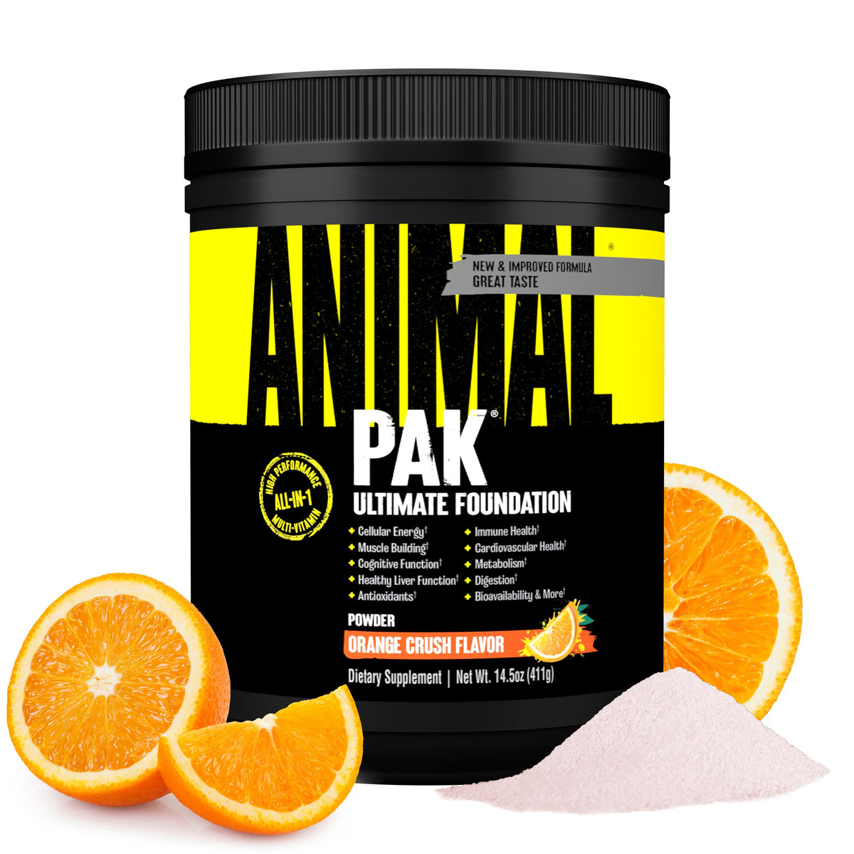 Animal Pak envase frontal mostrando 60 tomas y etiqueta clara beneficios