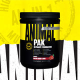 Animal Pak polvo Cherry Bomb textura y color que sugiere mezcla fácil y sabor
