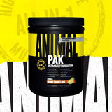 Animal Pak polvo naranja textura fina y disolución fácil para beber