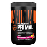 Animal Primal envase frontal mostrando etiqueta y sabor Fruit Punch, beneficio energía