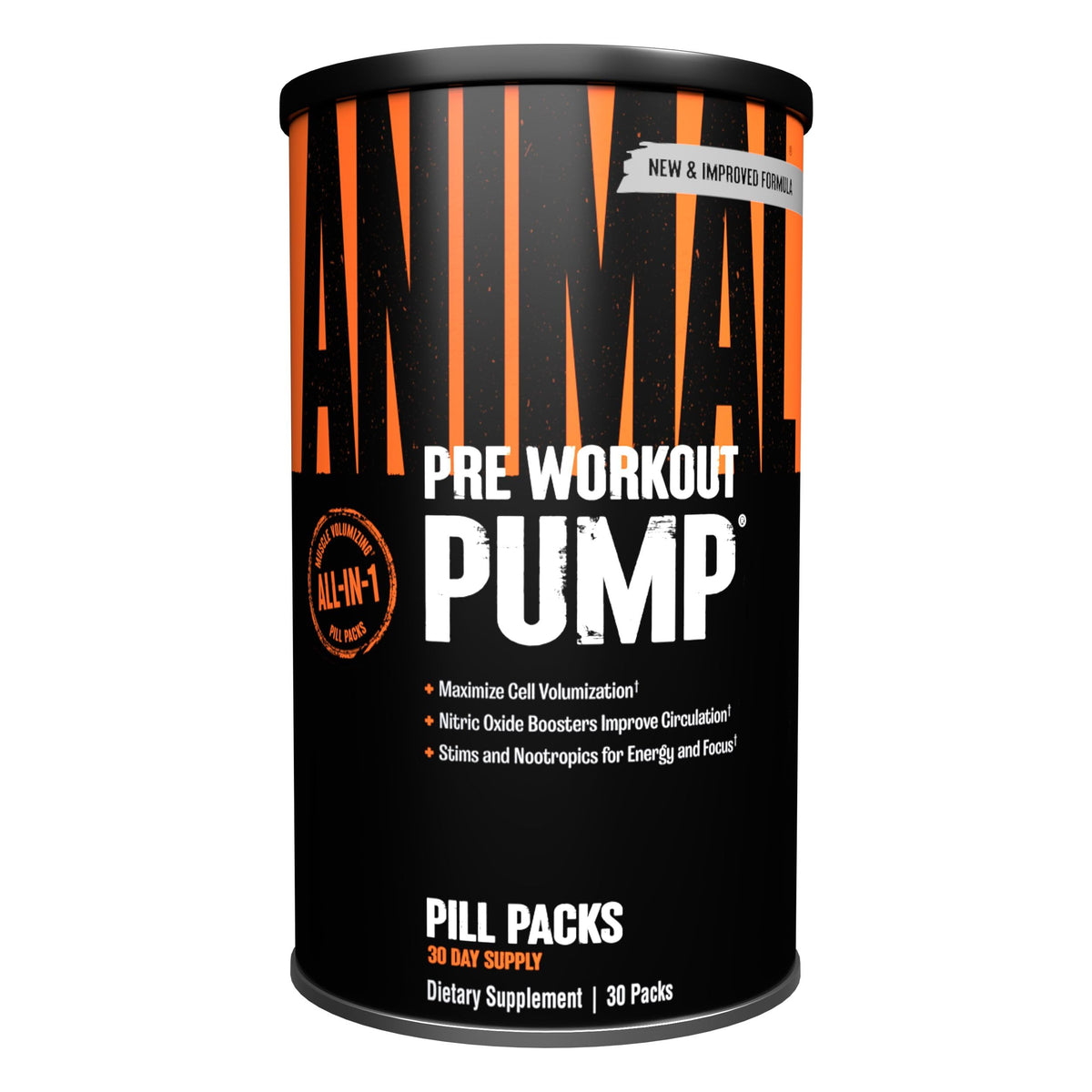 Animal Pump frente del sobre mostrando diseño y beneficio portátil