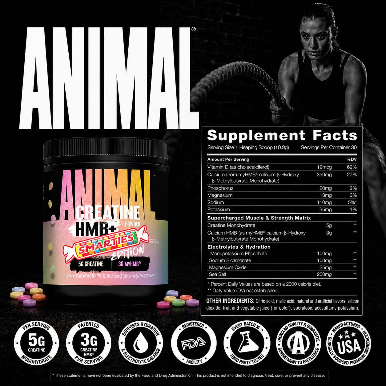 Comparación de tamaño del envase Animal para 30 servicios, cantidad clara