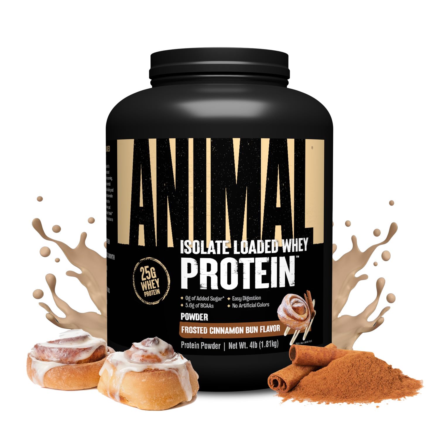 Animal Whey vista frontal del envase mostrando la marca y el sabor