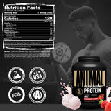 Comparación de tamaño del envase Animal Whey Isolate 4 lb para referencia