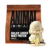 Animal whey isolate envase frontal vainilla con diseño claro y práctico