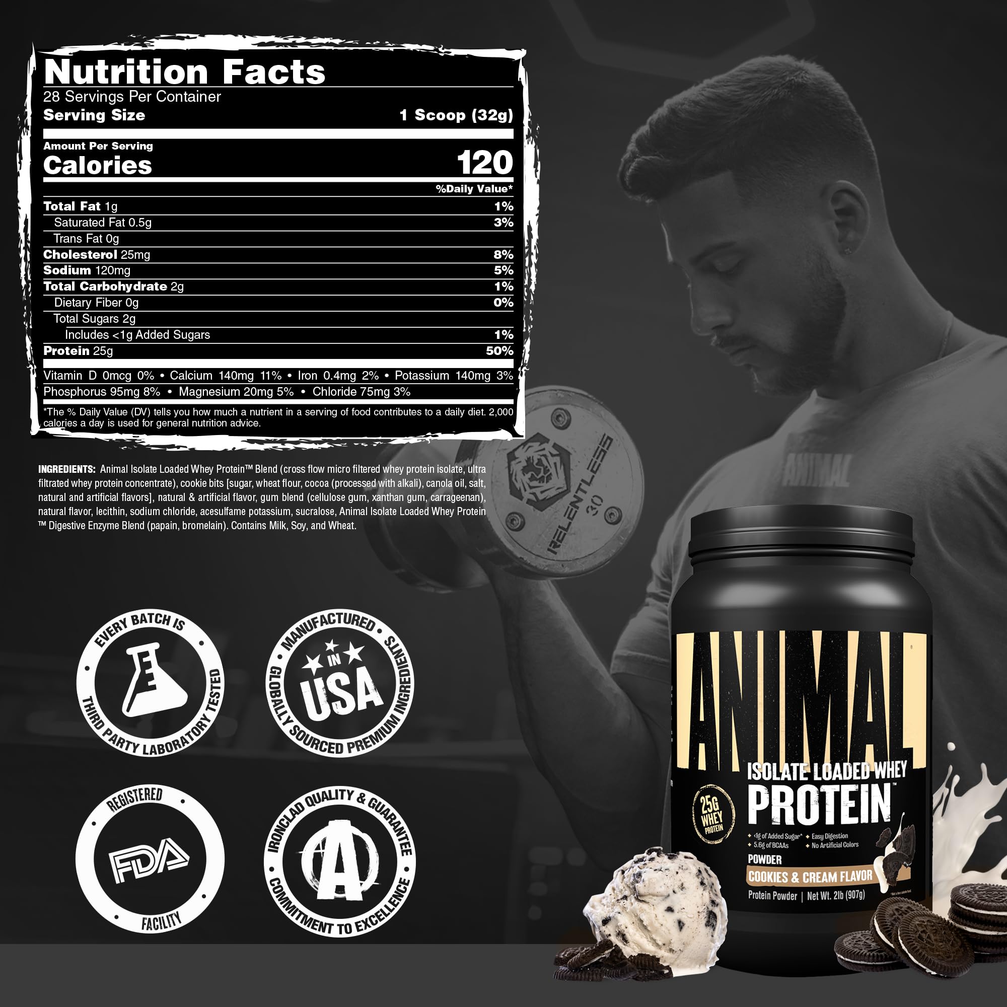 Animal Whey Isolate deportista bebiendo batido tras entreno, recuperación soportada
