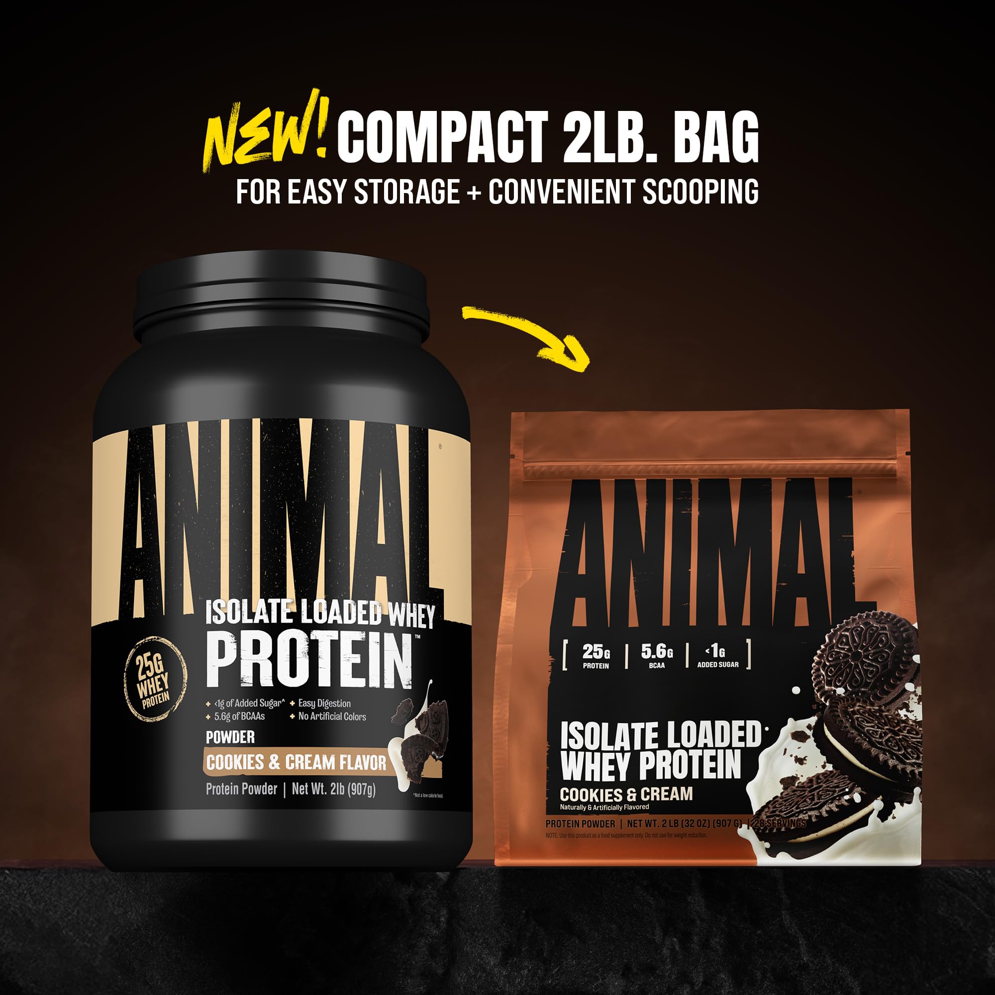 Animal Whey Isolate textura del polvo en cucharada, disolución rápida y cremosa