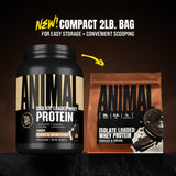 Animal Whey Isolate textura del polvo en cucharada, disolución rápida y cremosa