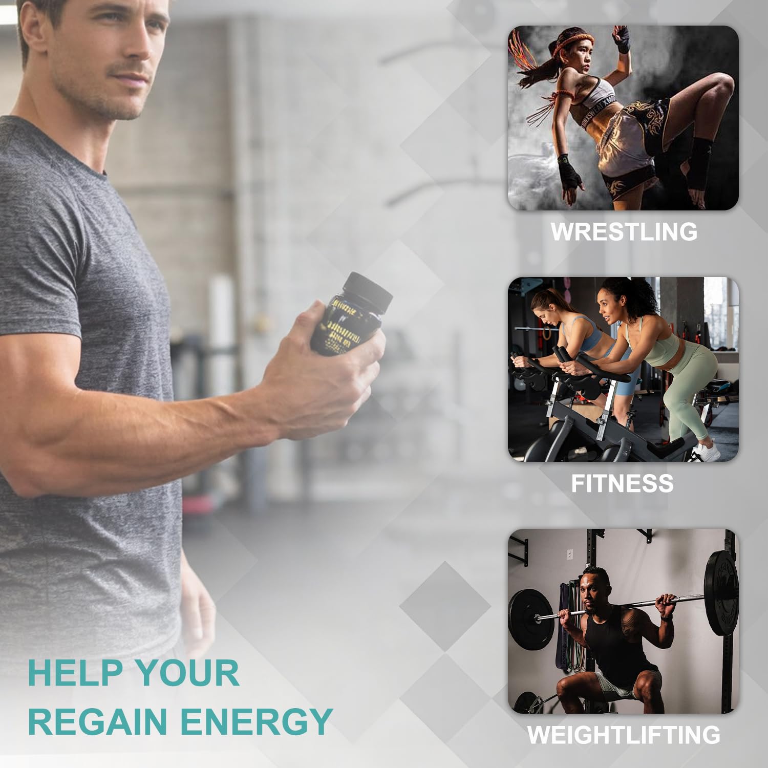 ANIXIKE producto dentro de bolso de deporte listo para llevar al gym