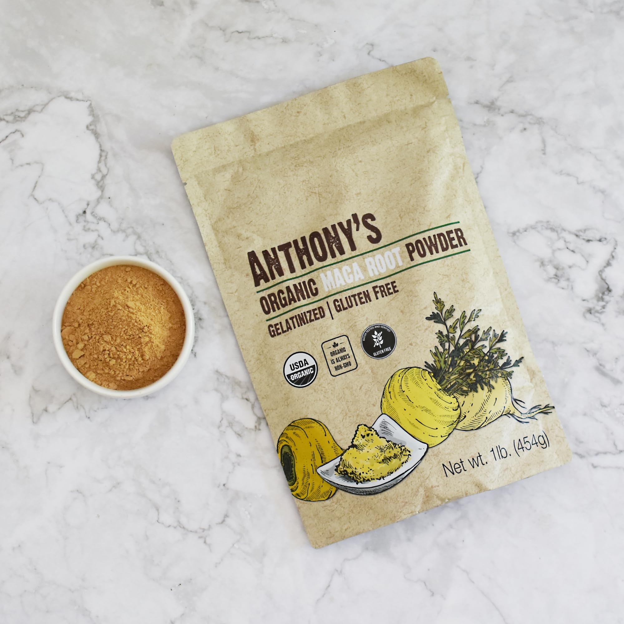 Anthony's maca espolvoreada en galletas horneadas para enriquecer recetas saludables