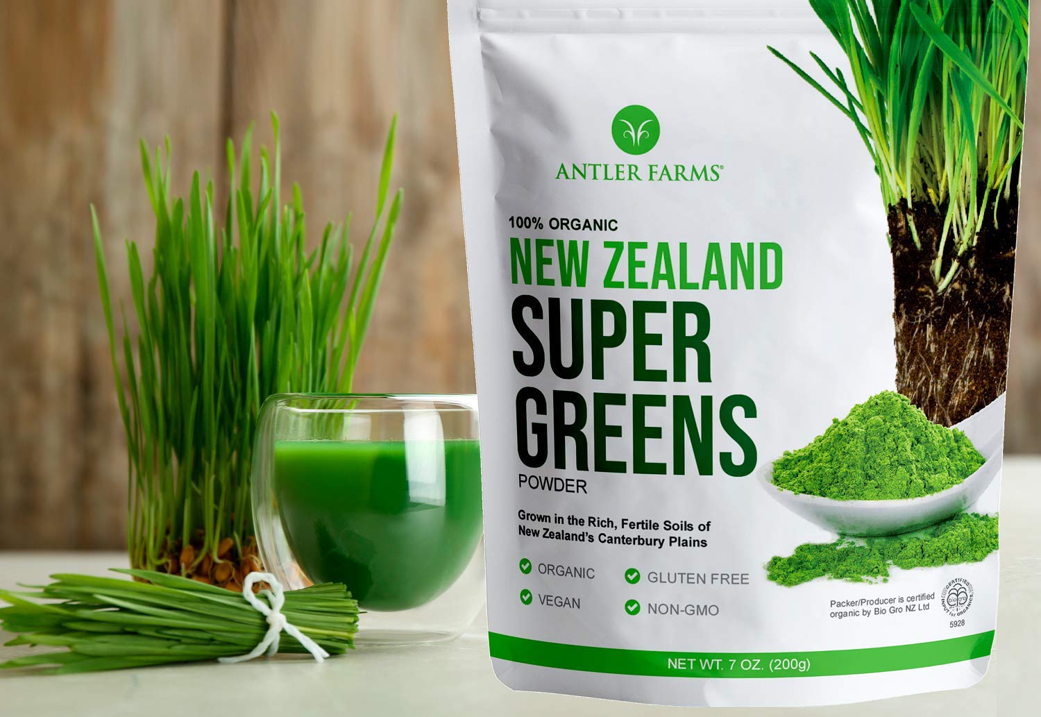 Antler Farms batido verde preparado, añade nutrientes vegetales rápidamente
