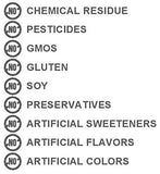 Antler Farms comparativa de tamaño del envase 200g para referencias