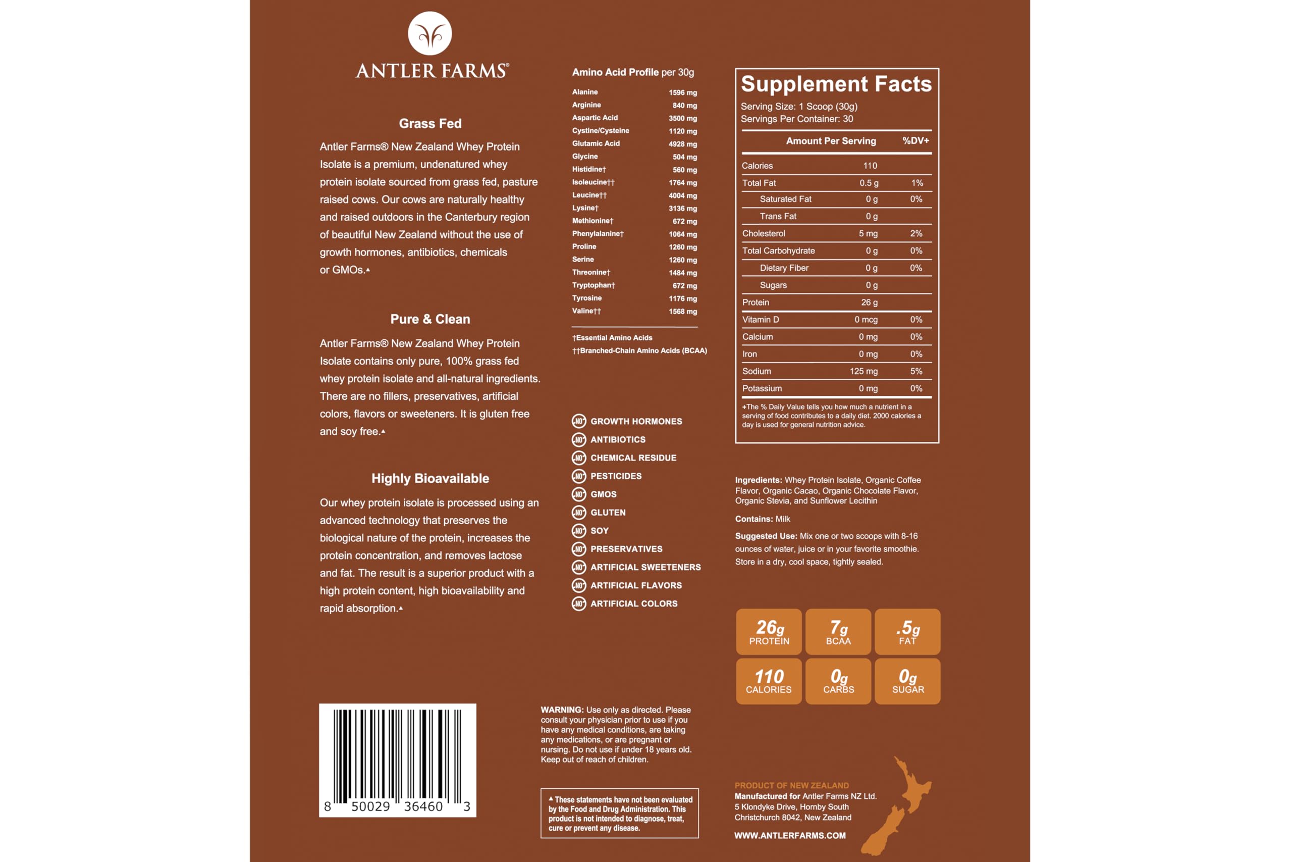 Antler Farms textura en polvo cercana resaltando mezcla suave