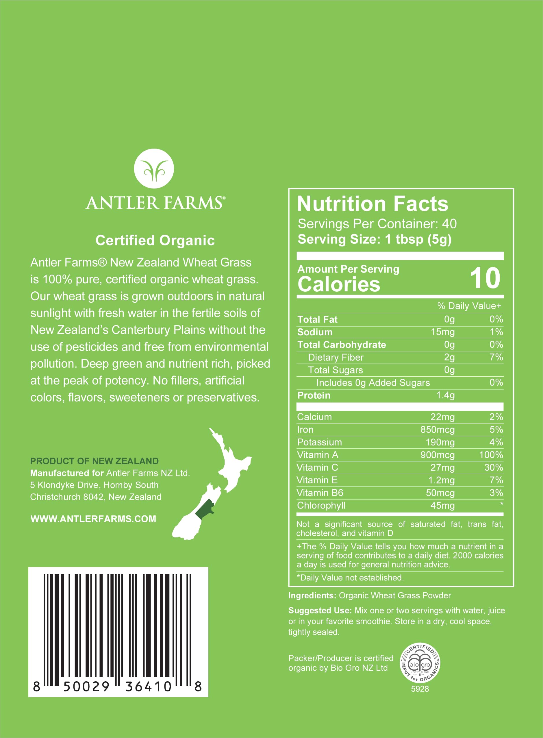 Antler Farms textura de polvo verde fino listo para mezclar