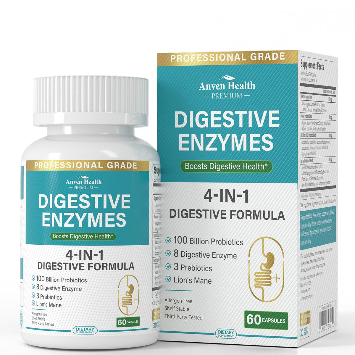 Anven Health envase frontal mostrando la etiqueta y beneficios clave