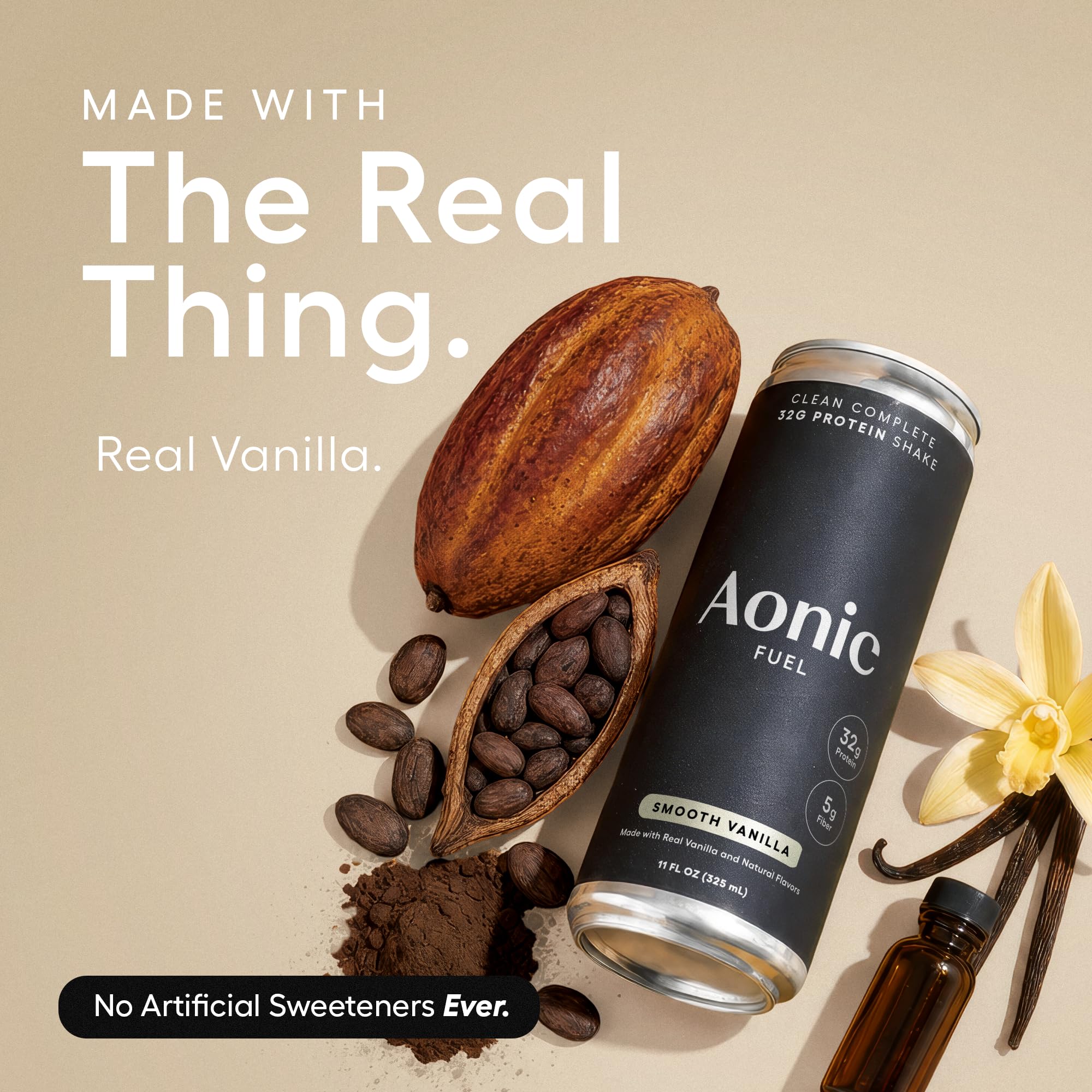 AONIC textura cremosa de vainilla que aporta sabor natural y agradable