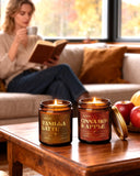 AOOVOO velas ambientando mesa otoñal para decoración y aroma hogareño