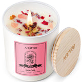 AOOVOO vela frontal visible etiqueta elegante y aroma rosa