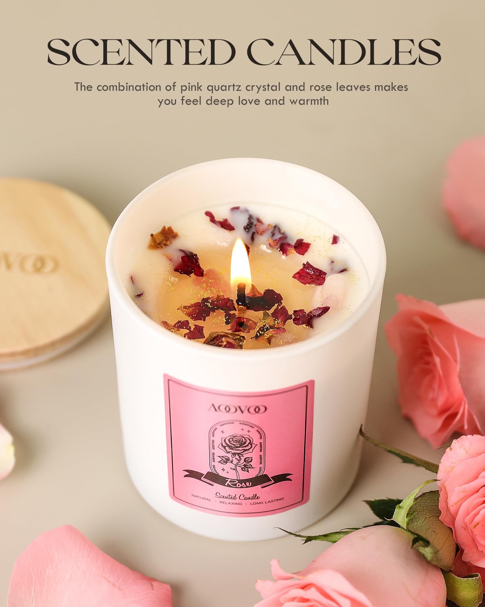 AOOVOO vela 10oz junto a objetos para comparar tamaño práctico