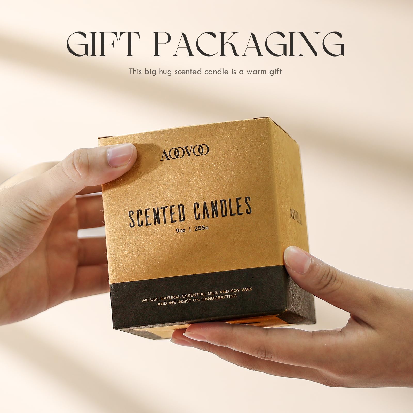 AOOVOO velas presentadas en caja para regalo elegante y aromático