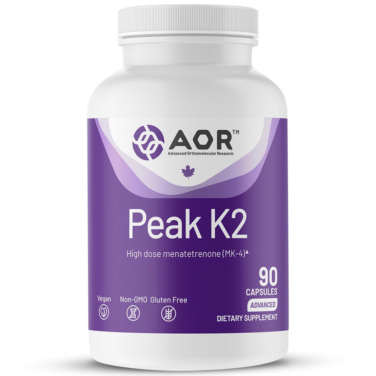AOR Peak K2 imagen del frente del envase mostrando diseño y cantidad