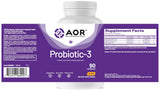AOR Probiotic 3 envase mostrando sello sin gluten, beneficio: apto para dietas específicas