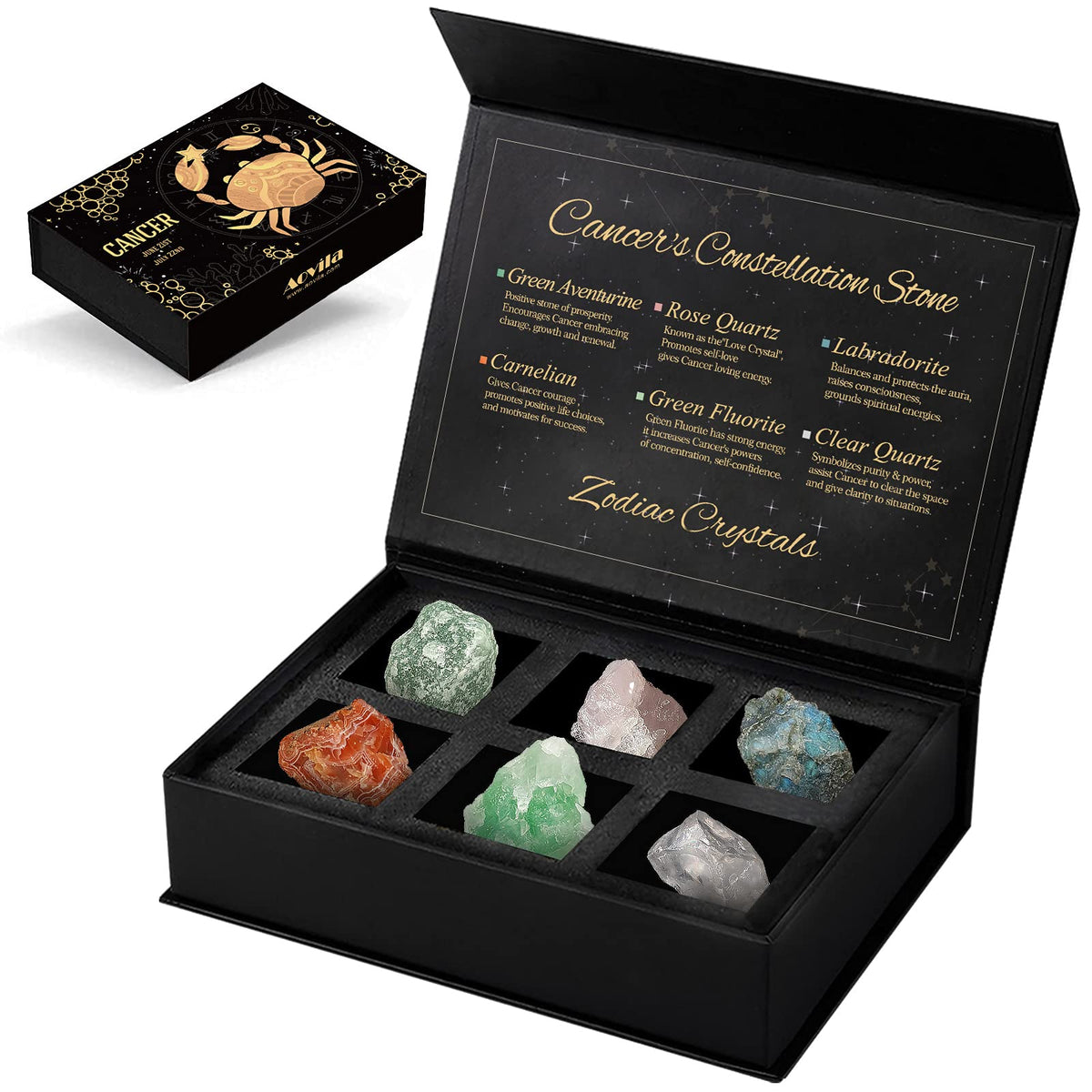 Aovila caja de horóscopo frontal elegante con icono iluminado para regalo