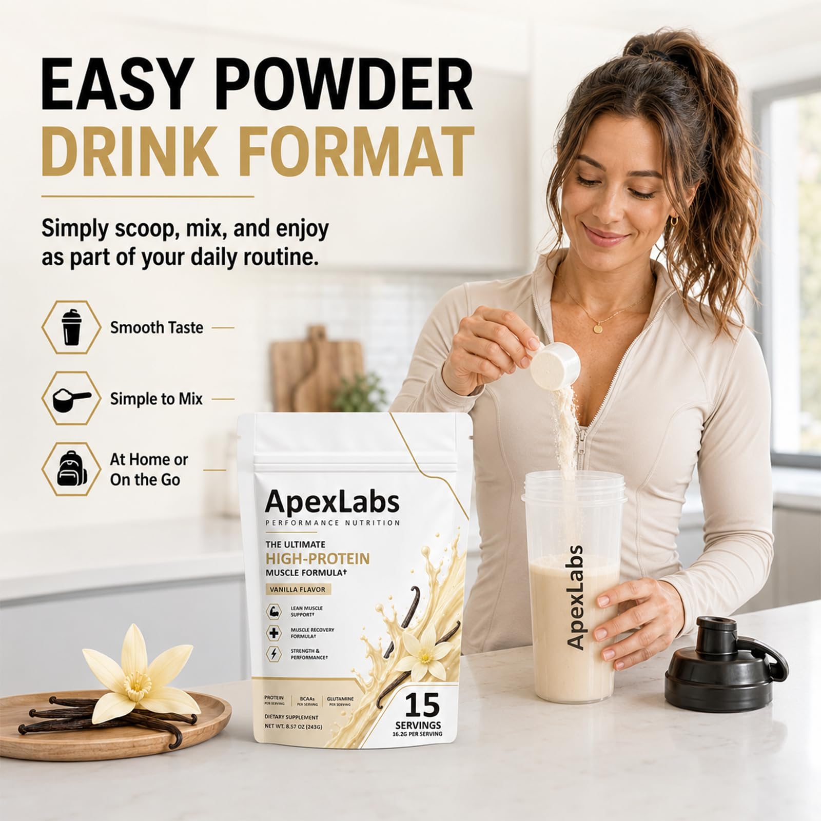Apex Labs Muscle pouch junto a objeto para comparar tamaño portátil