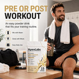 Apex Labs Muscle uso en gimnasio apoyo práctico antes del entrenamiento