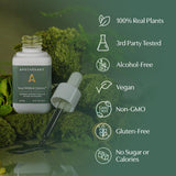 Apothékary etiqueta con información de uso y lista de ingredientes visible