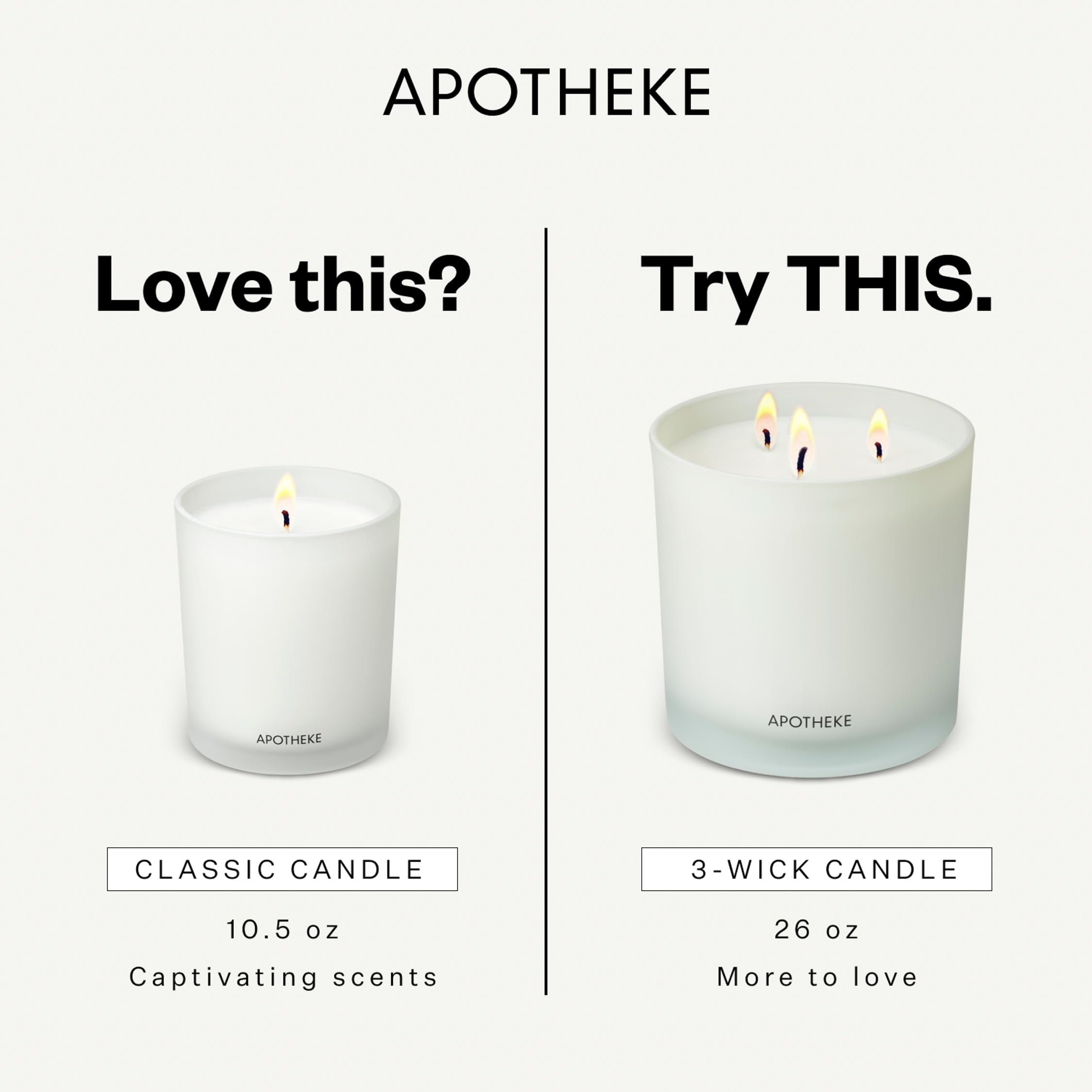 APOTHEKE vela encendida en salón creando ambiente aromático y relajante