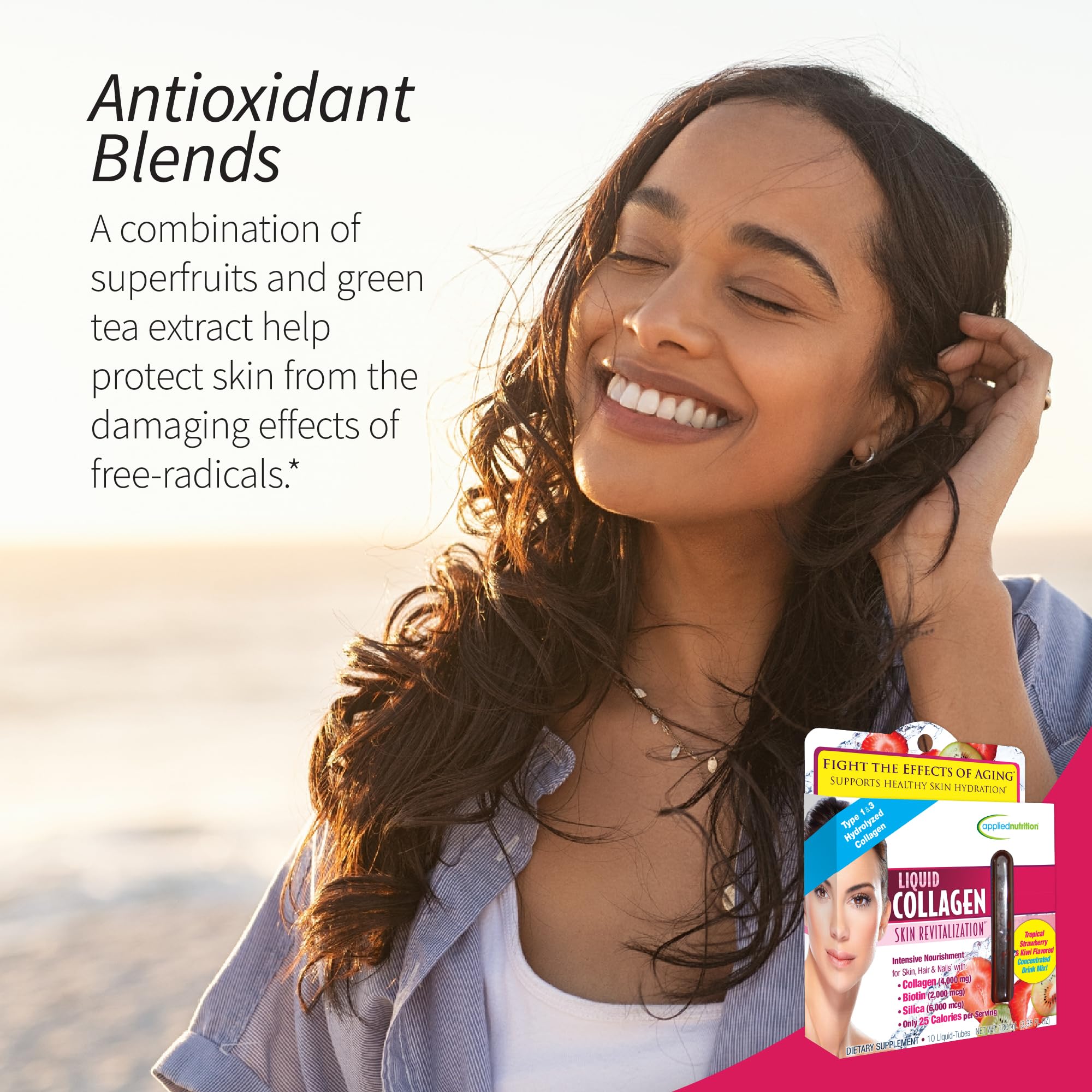 Applied Nutrition escena lifestyle con fresa y kiwi para transmitir sabor tropical