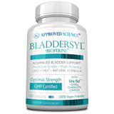 Approved Science bladdersyl frente del empaque mostrando dosis y beneficio