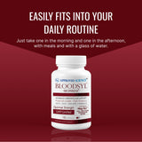Approved Science Bloodsyl en mesa con comida saludable para complementar rutina